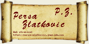 Persa Zlatković vizit kartica